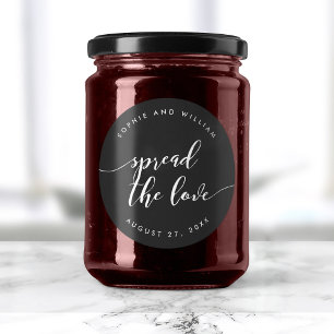 Relax Script Spread the Love Custom Colour Wedding Classic Round Sticker