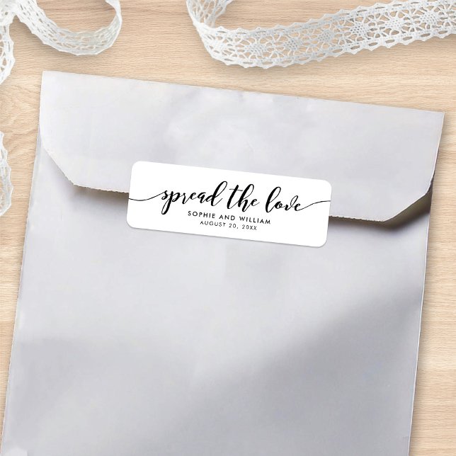 Relax Script Spread the Love Wedding Favour Label (Creator Uploaded)