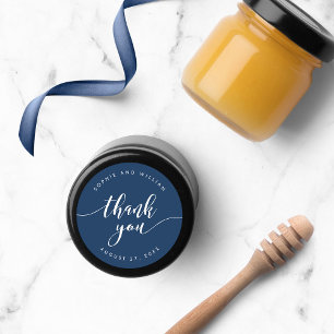 Relax Script Thank You Editable Background Colour Classic Round Sticker