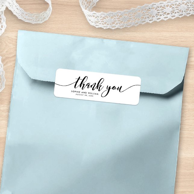 Relax Script Thank You Wedding Favour Label (Creator Uploaded)