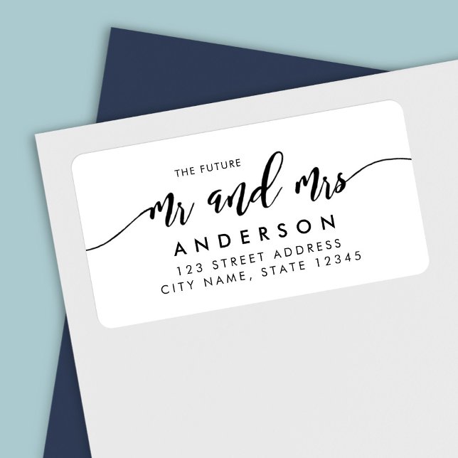 Relax Script The Future Mr and Mrs Address Label (Creator Uploaded)