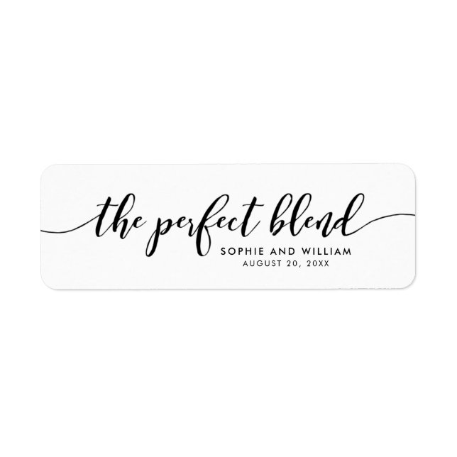 Relax Script The Perfect Blend Wedding Favour Labe (Front)