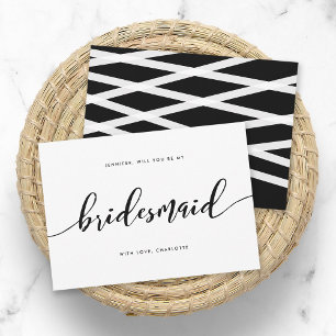 Relax Script Will You Be My Bridesmaid Invitation