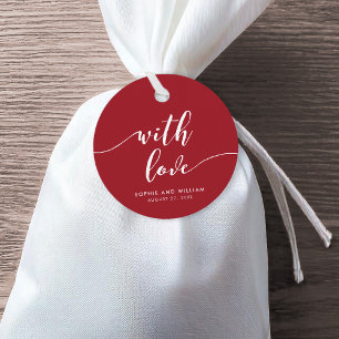 Relax Script With Love Editable Colour Wedding Favour Tags