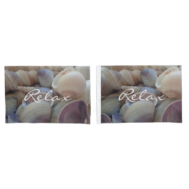 Relax Sea Shells Summer Beach Natural Photo Pillowcase (Front-Set)