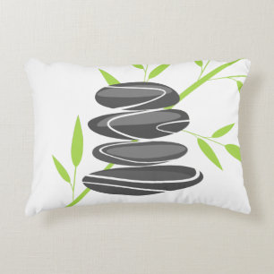 Relax spa pillow with zen stones and bamboo print