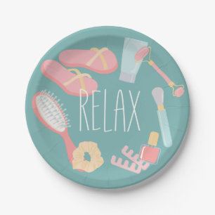 Relax Spa things round Paper Plate