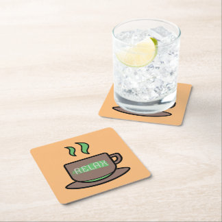Relax Square Paper Coaster