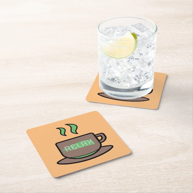 Relax Square Paper Coaster (Insitu)