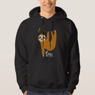 Relax Take It Easy Funny Sloth Hanging Tree Animal Hoodie
