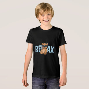 Relax Teddy Bear with Sunglasses Cartoon Design Tri-Blend Shirt