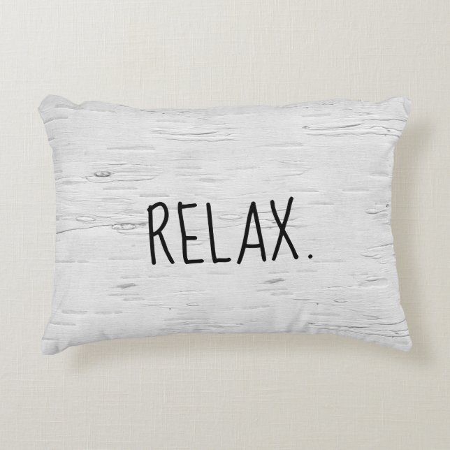 RELAX Text On Birch Tree  Accent Pillow (Front)