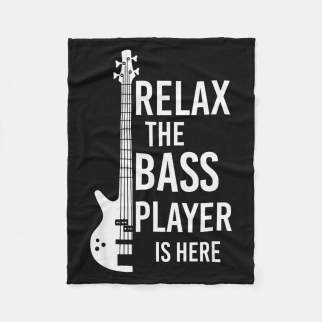Relax The B Player Is Here B Guitar  Fleece Blanket (Front)