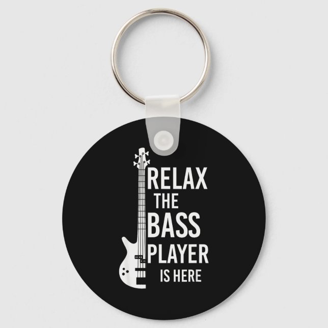 Relax The B Player Is Here B Guitar  Key Ring (Front)
