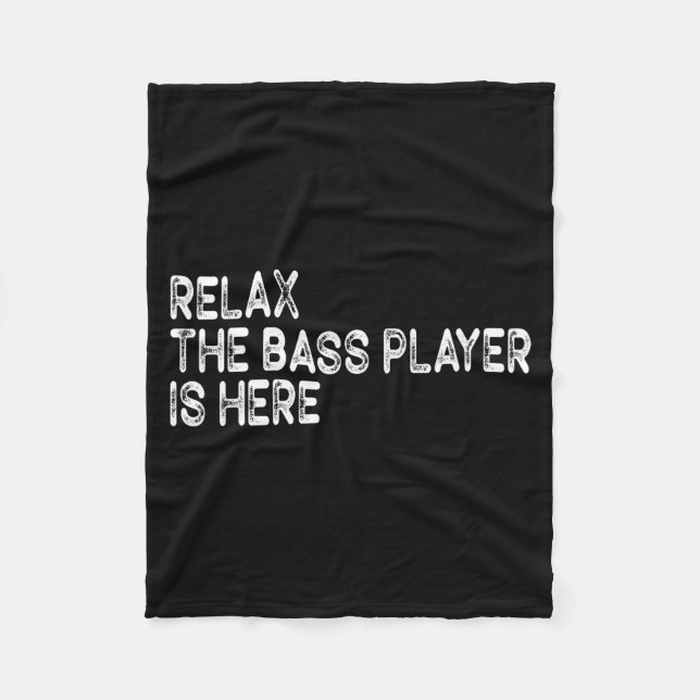 Relax The B Player Is Here Retro Guitar Musician F Fleece Blanket (Front)