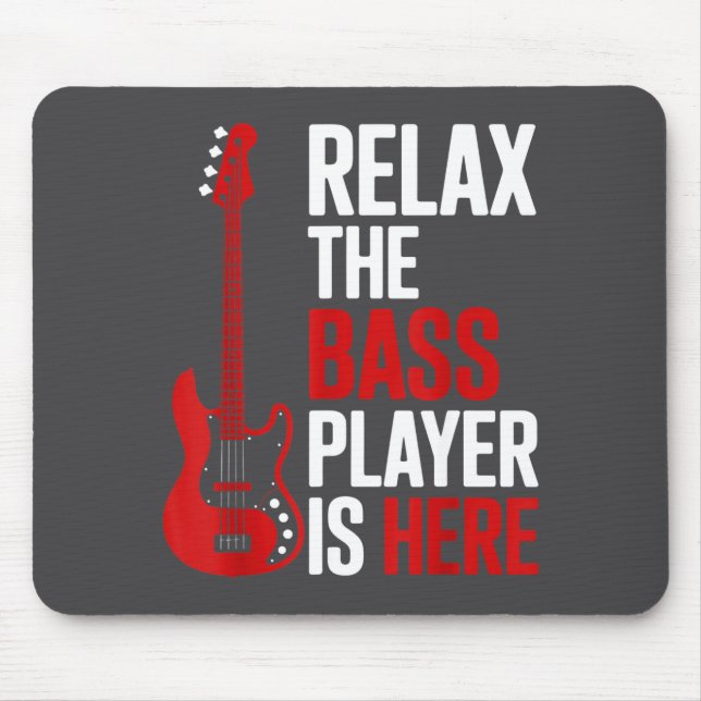 Relax The B Player Is Here Retro Guitar Musician F Mouse Mat (Front)