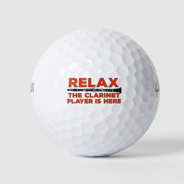 Relax The Clarinet Player is Here Golf Balls (Front)