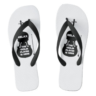 Relax The Violin Player is Here Flip Flops