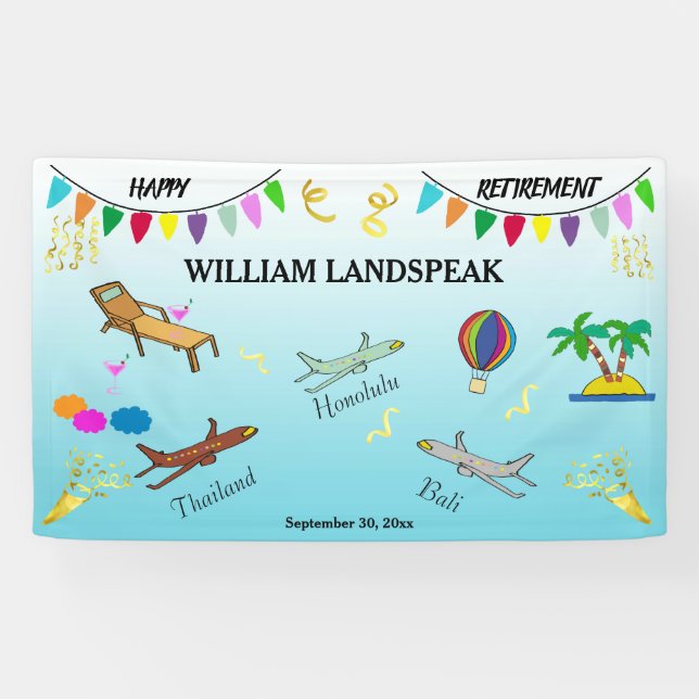Relax, Travel, Have Fun in Happy Retirement Banner (Horizontal)