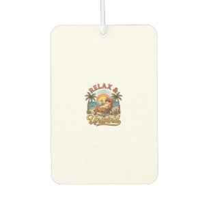 Relax & Unwind Beach Cat Vintage Engraving Design_ Car Air Freshener