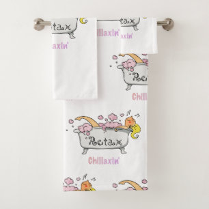 Relax & Unwind – Cute Bathtub Cartoon Bath Towel Set