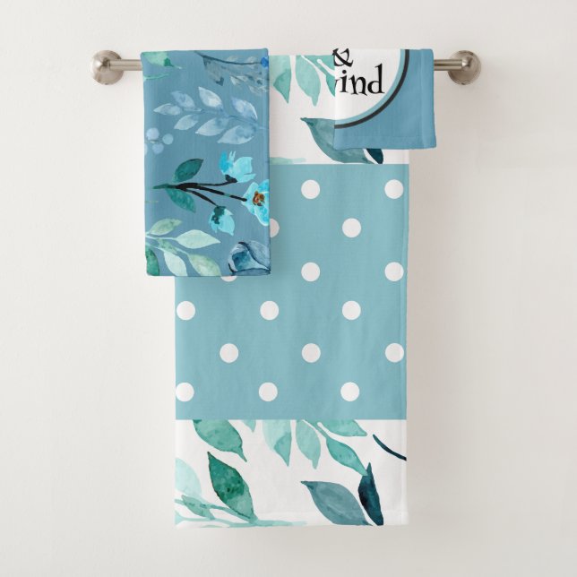 Relax & Unwind Teal Designer Patterned Bath Towel Set (Insitu)