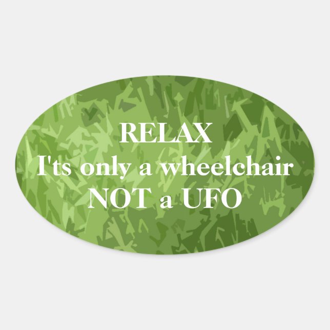 Relax, Wheelchair Oval Sticker (Front)