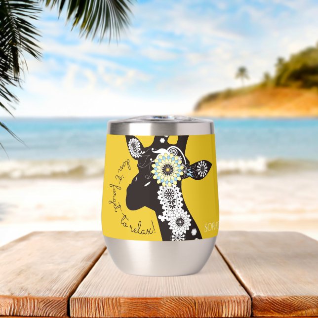 Relax - Yellow Funky Funny Giraffe (Beach (Rotated))