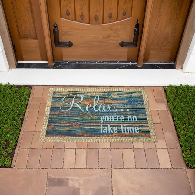Relax You Are On Lake Time Quote Doormat (Outdoor)