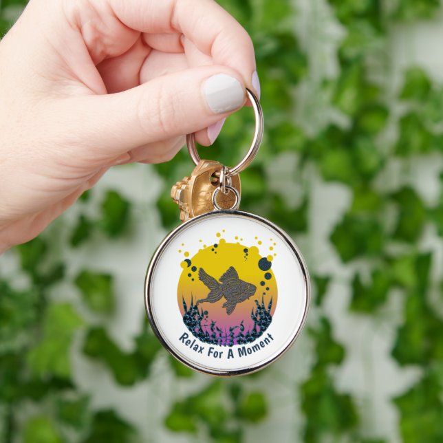 Relax Your Mind Under The Sea Personalise Key Ring (Hand)