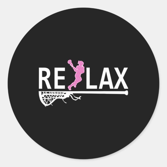 Relax Youth Lacrosse Shirts Lacrosse Funny  Classic Round Sticker (Front)