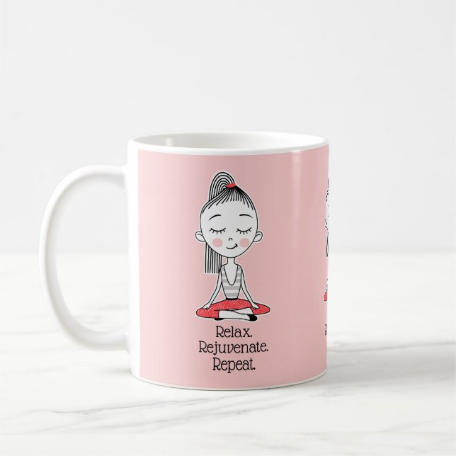 Relax Zen Peace Yoga Coffee Mug (Left)