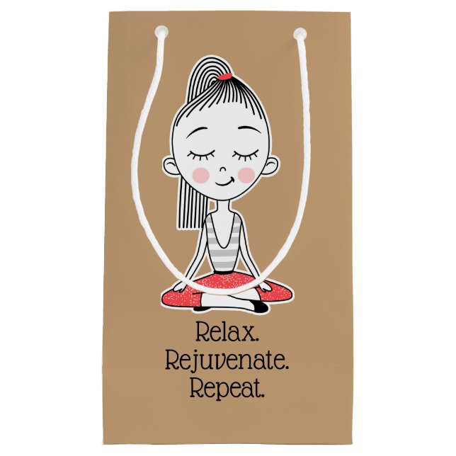 Relax Zen Peace Yoga Small Gift Bag (Front)