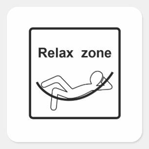 Relax zone sign square sticker