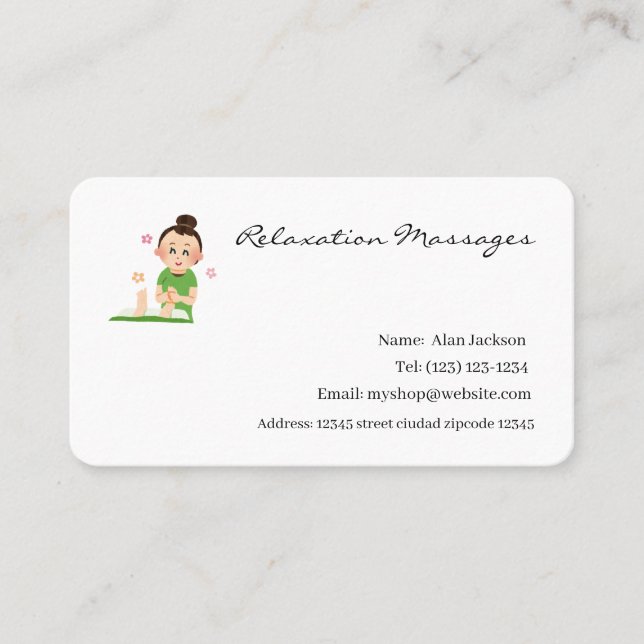  Relaxation Massages business cards (Front)