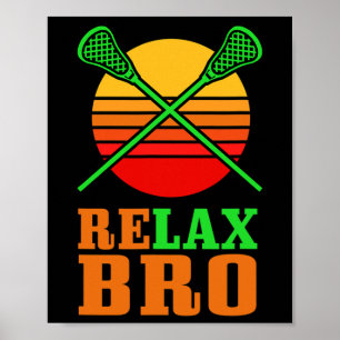 Relaxe Bro Vintage Lacrosse T Shirt Gift American Poster