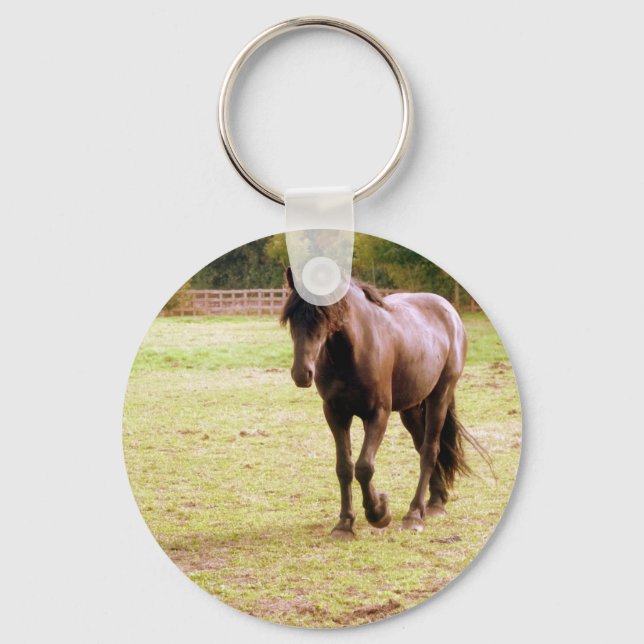 Relaxed Brown Horse Walking Key Ring (Front)