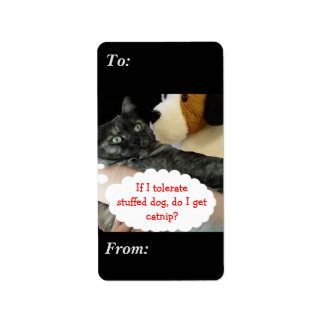 Relaxed Cat Tolerates Dog Labels by RoseWrites