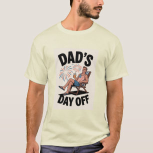 Relaxed Dad's Day Off Patriotic Fireworks Design T-Shirt