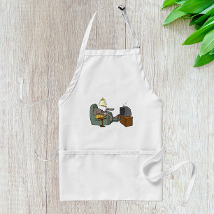 Relaxed Dog Watching TV Standard Apron