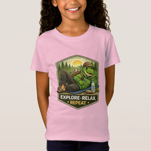 Relaxed Explorer Dino T-Shirt (Front)