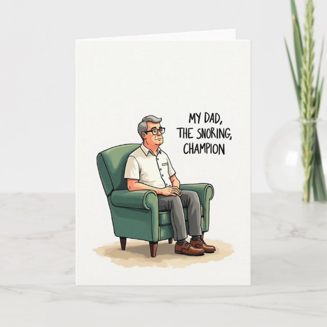 Relaxed Fathers Day Portrait Card (Front)