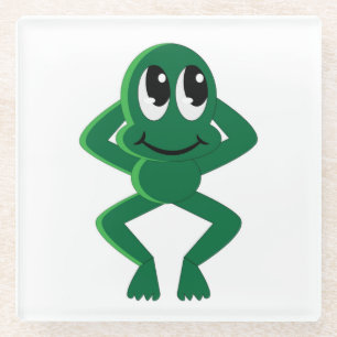 RELAXED FROG GLASS COASTER
