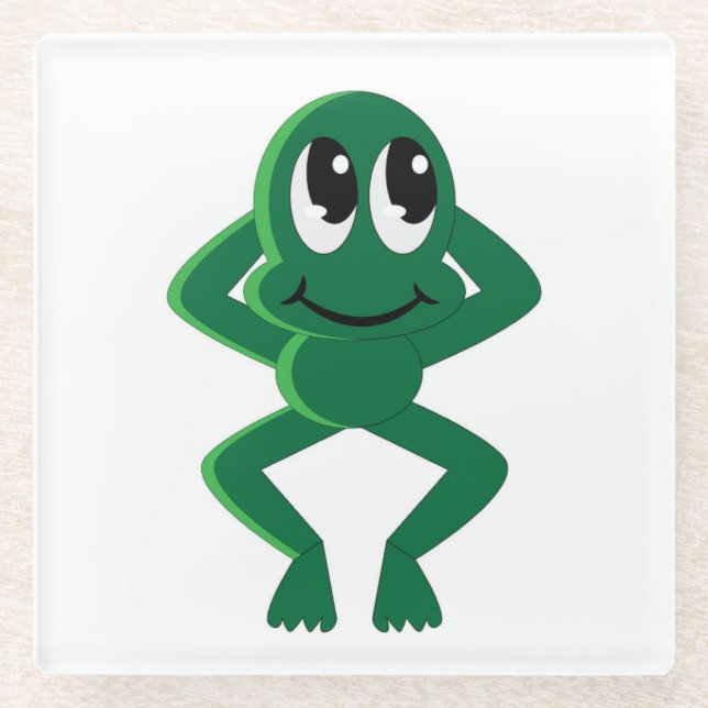 RELAXED FROG GLASS COASTER (Front)