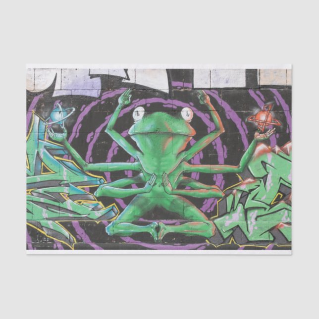 Relaxed Frog With Eight Arms Tissue Paper (Front)