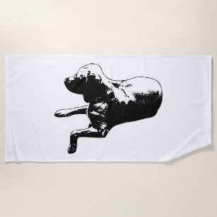 Relaxed Labrador Ink Beach Towel Description: