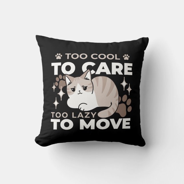 Relaxed & Lazy Vibes for Cat Lovers Design Cushion (Front)