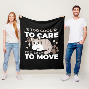 Relaxed & Lazy Vibes for Cat Lovers Design Fleece Blanket