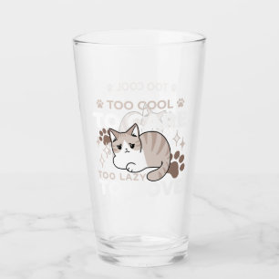 Relaxed & Lazy Vibes for Cat Lovers Design Glass
