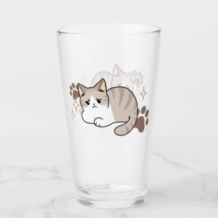 Relaxed & Lazy Vibes for Cat Lovers Design Glass